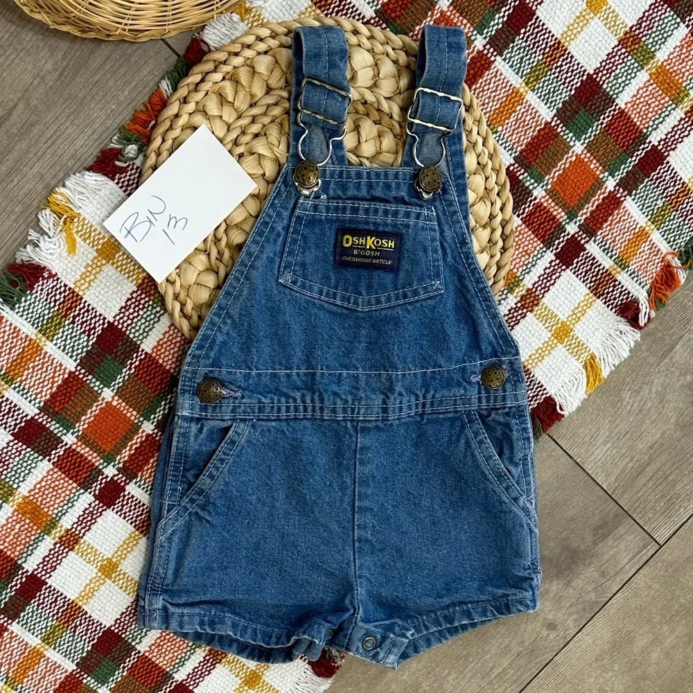 90s Vintage Oshkosh B’Gosh Vestbak Denim Shortall Overalls Made USA